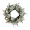 20" LED Flocked Mixed Pine & Berry Artificial Christmas Wreath